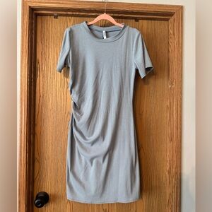 Chic Gray Ribbed Mini Dress
